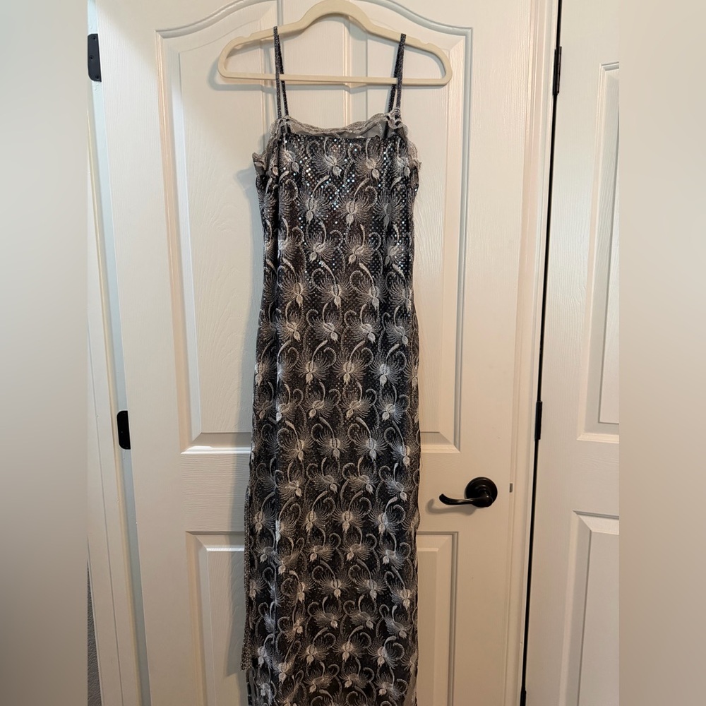 NWT A’s Silver and Black Patterned Gown